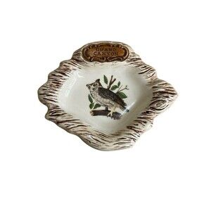 Treasure Craft Trinket Dish Grand Canyon Owl Vintage Made In USA